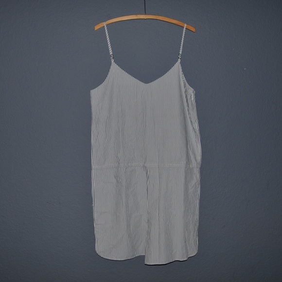 New MARINE LAYER Blue Striped Brigitte Romper sz M - Picture 6 of 8